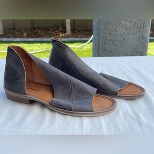 Free People Gray Leather Sandals, Women’s Size 9